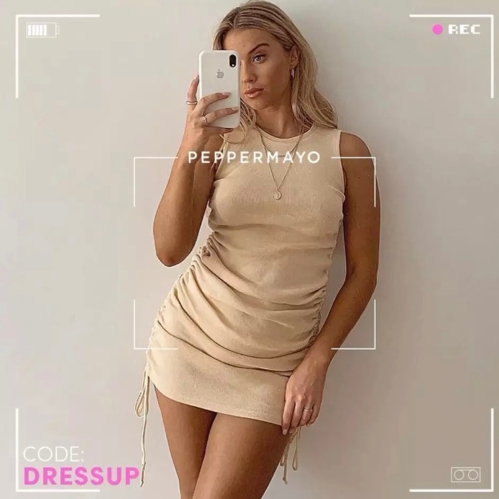 🆕 Ribbed Elastic Drawstring Adjustable Dress